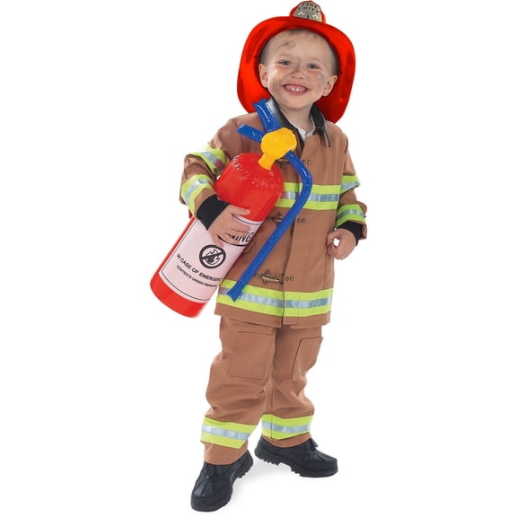 Rubies Firefighter Classic Tan Costume for Kids, Unisex Small
