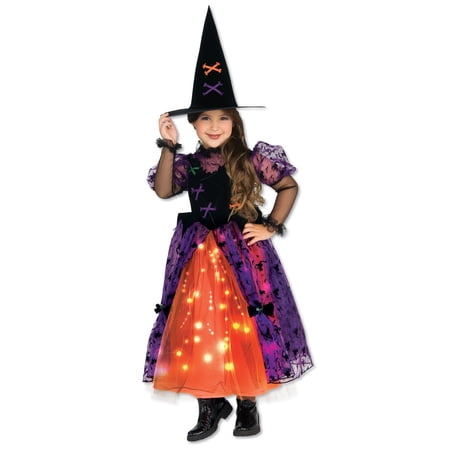 Rubies Light Up Halloween Witch Costume for Kids, Girls Small