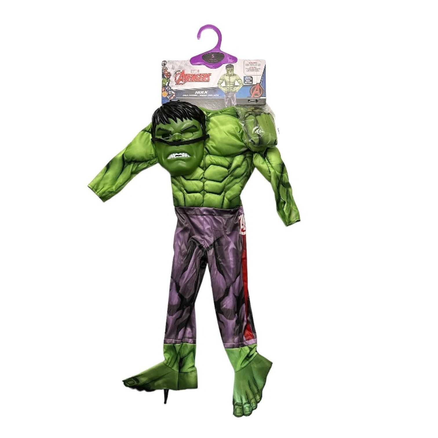 Kids Marvel Avengers Costume Hulk Age 3-8 Boys Costume Mask Muscle