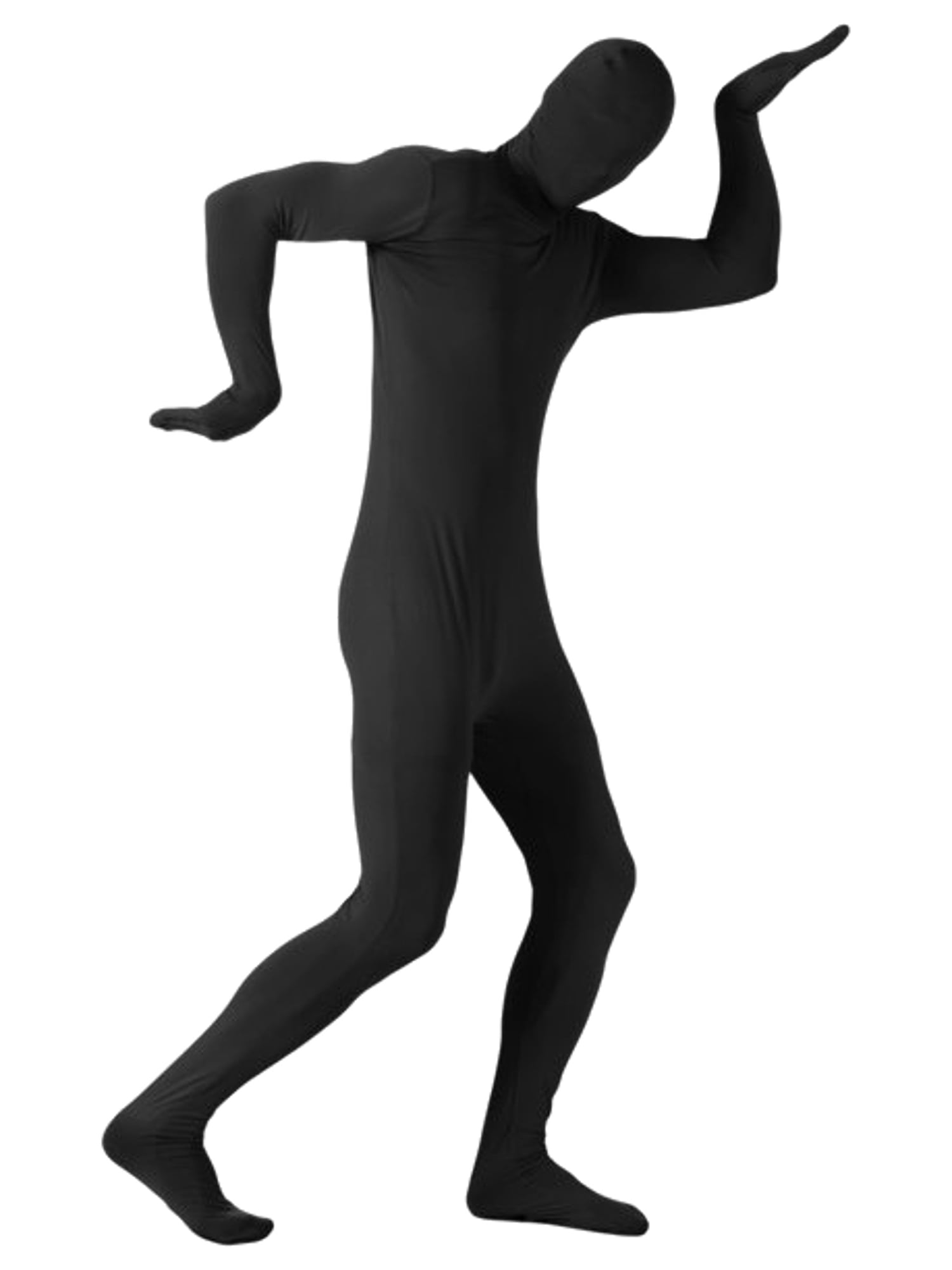 Rubies Mens Black Full Body Stretch Jumpsuit Costume With Removable