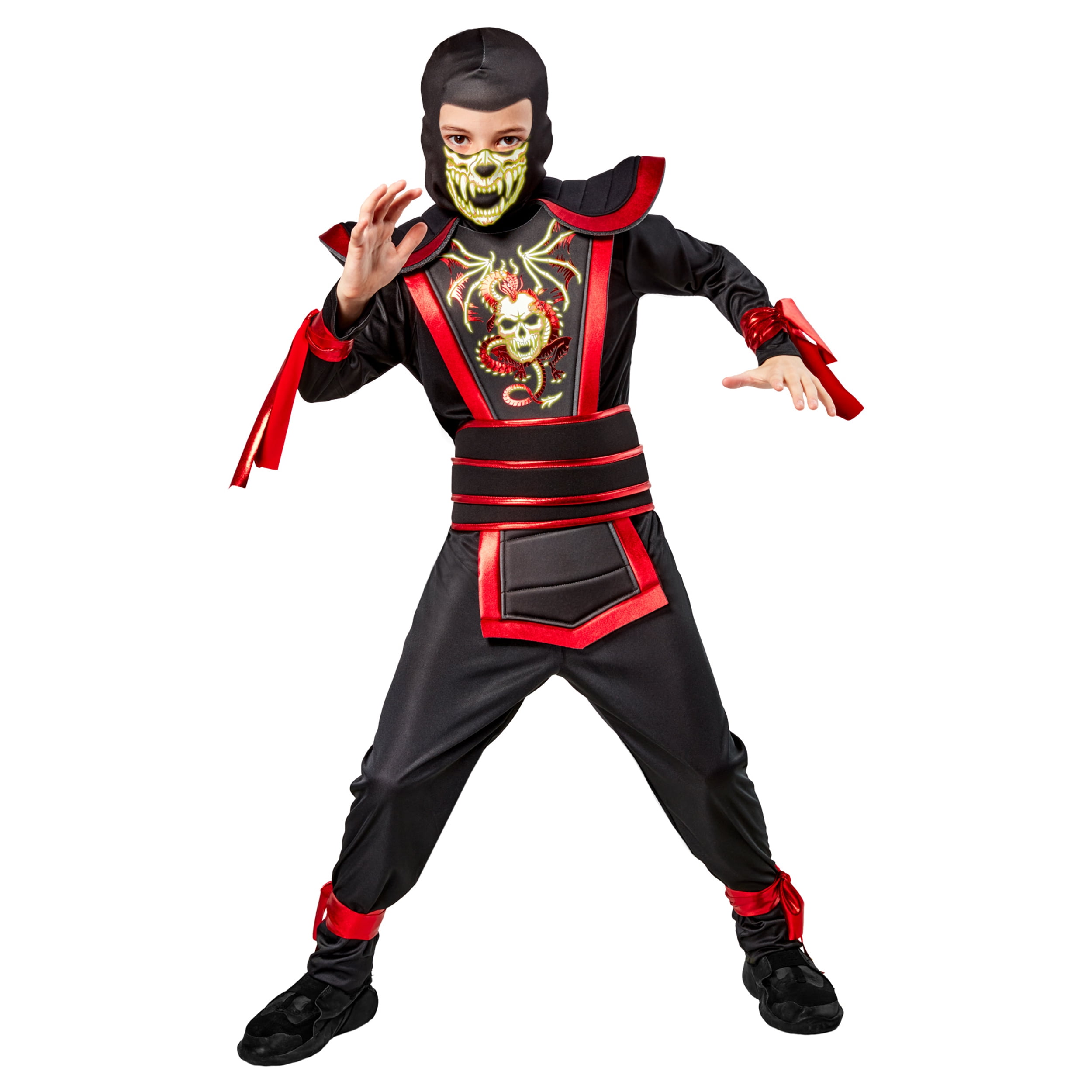 Fun World Skull Lord Ninja Child Costume – Black/Silver, Medium (8-10 Years) - View #4
