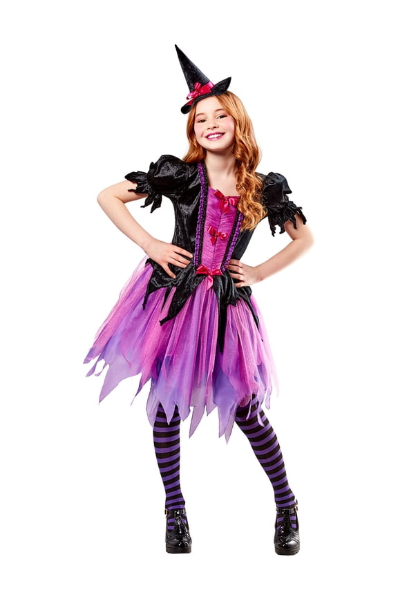 Purple Magic Witch Costume for Kids, Girls Small