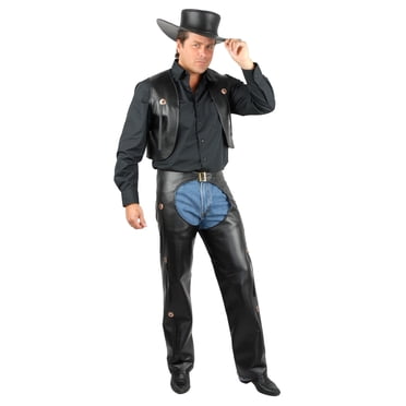 Mens Cowboy Vest + Chaps Set Adult Costume Male Halloween main image 1