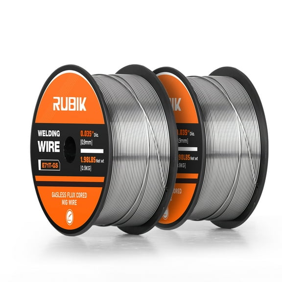 Rubik 2PC Flux Core Welding Wire .035,2-Pound Spool Gasless MIG Carbon Steel Welding Wire,E71T-GS