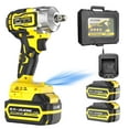 thumbnail image 1 of Rubik Cordless Impact Wrench, 370Ft-lbs (500N.m) 1/2" Brushless Impact Gun, 21V High Torque Power Impact Driver, 2x4.0Ah Batteries Electric Impact Motor Variable Speeds for Car/Truck RV/Mower, 1 of 8