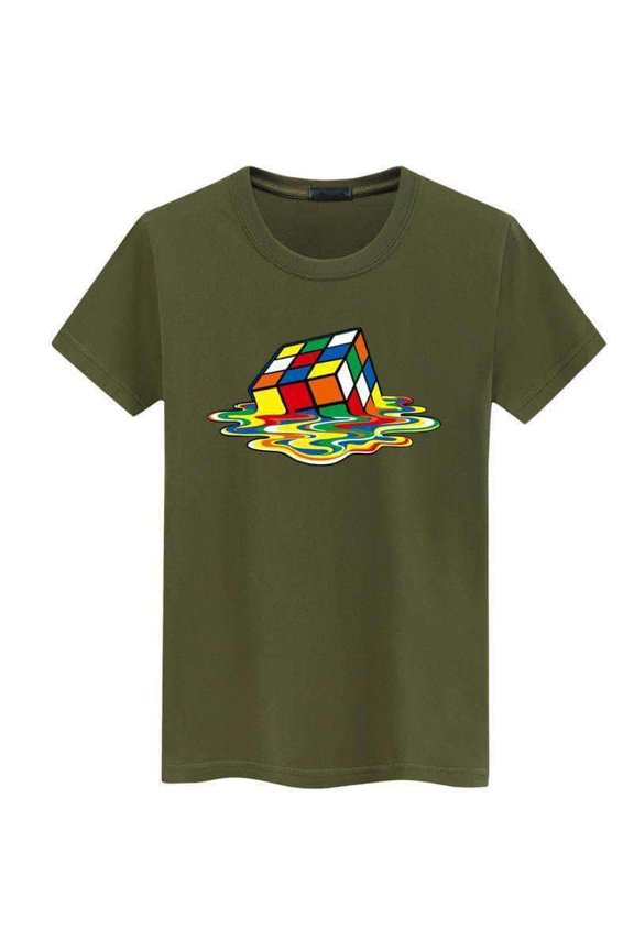 Rubik Cube Print T Shirts