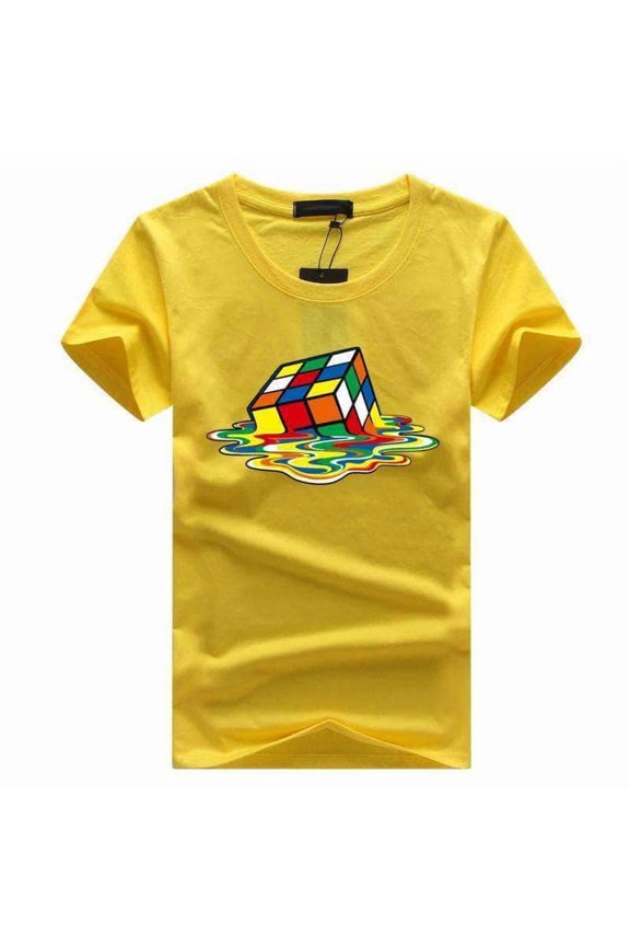 Rubik Cube Print T Shirts