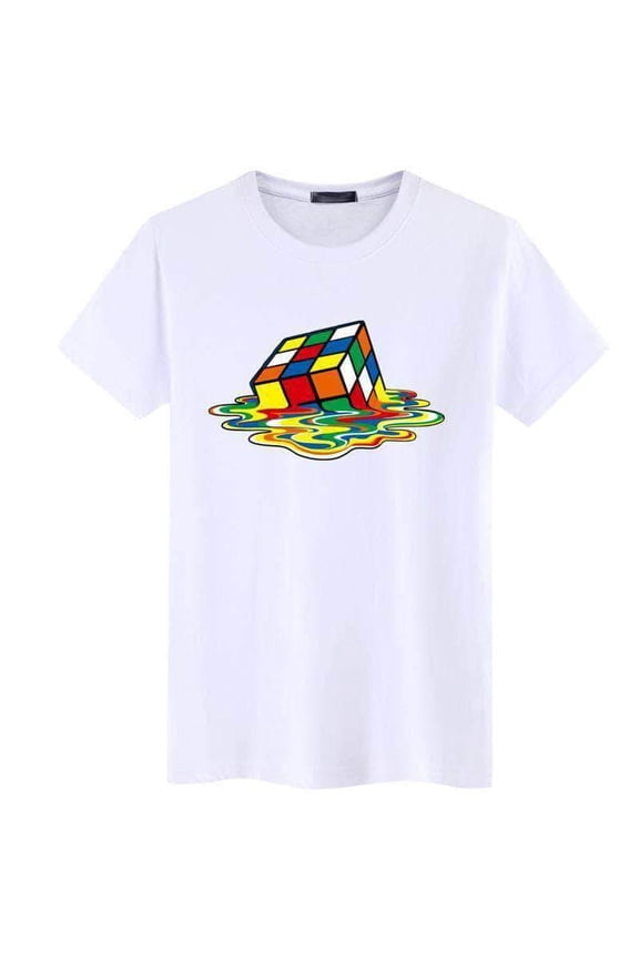 Rubik Cube Print T Shirts