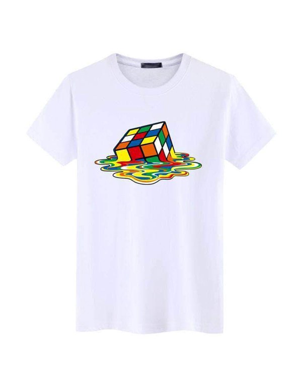 Rubik Cube Print T Shirts