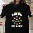 thumbnail image 1 of Rubik Cube Retro Vintage Colorful Cube Game Puzzle Fan Gift New Unisex T-Shirt , up to 5XL, 1 of 3