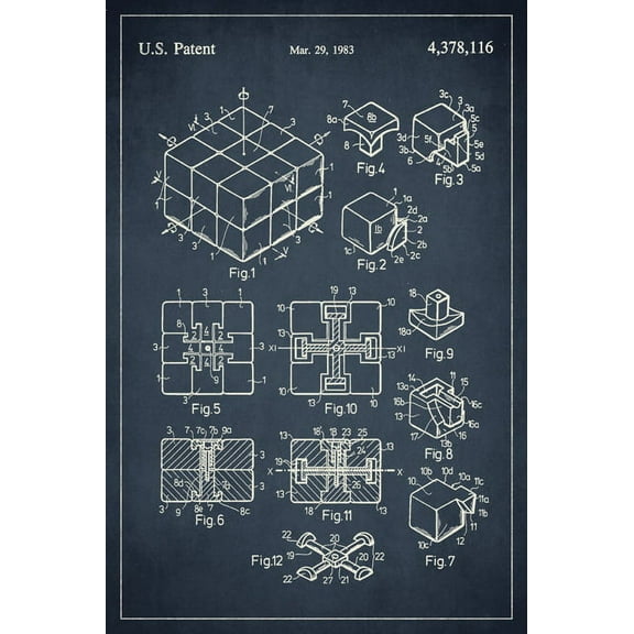 Rubik's Cube Patent Art Print