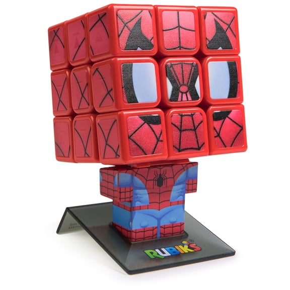 Rubik’s Cube Spider-Man Cuber, Brain Teaser Spider-Man Fidget Toy, Ages 7+