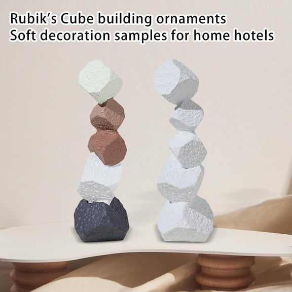 Rubik's Cube Style Building Ornaments Home Furnishings Hotel Models Soft Decoration Artworks, Craftsmanship With Rigorous Exquisite Details, Perfect Gift And