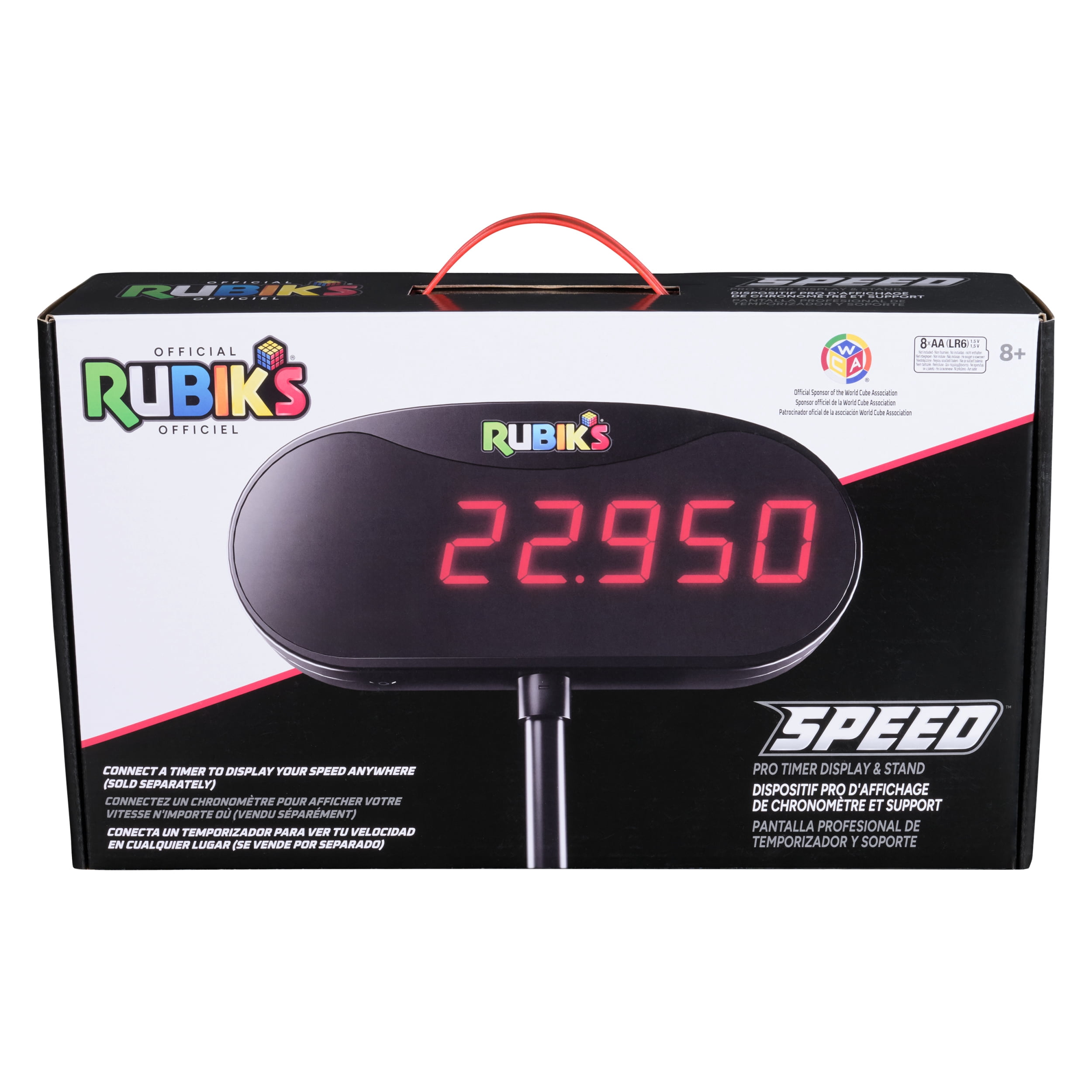 Rubik’s Cube, Timer Stand, Clear Display Device for WCA Speedcubers, Track Your Time to Solve Brain Teaser Puzzle for Adults, Problem-Solving Brain Teaser Fidget Toy for Kids, Ages 8 & Up