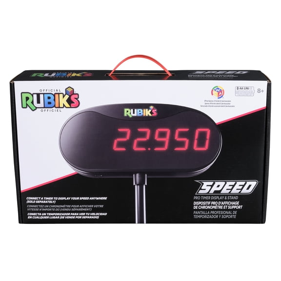 Rubiks Cube, Timer Stand, Clear Display Device for WCA Speedcubers, Track Your Time to Solve Brain Teaser Puzzle for Adults, Problem-Solving Brain Teaser Fidget Toy for Kids, Ages 8 & Up