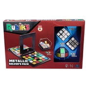 Rubik s Metallic Solver s Pack, Rubik s Cube Edge Twist Race Game in Metallic Finish 3D Puzzle Brain Teaser Retro Fidget Toy Board Game, for Ages 8+