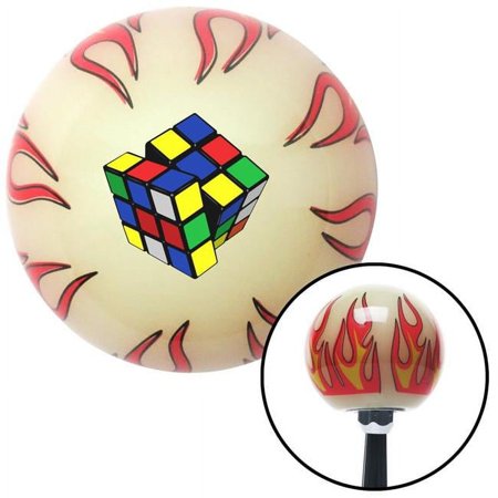 Rubiks Cube Mixed Up Ivory Flame Shift Knob with M16 x 1.5 Insert Shifter Auto Brody