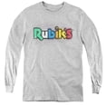 thumbnail image 1 of Rubiks Cube & Old School Print Youth Long Sleeve Tee Shirt, Athletic Heather - Small, 1 of 1