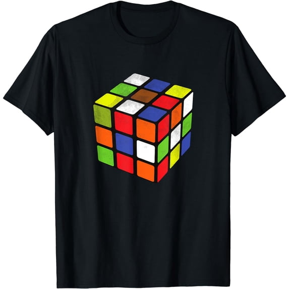 Rubiks Cuber Speed Cubing 80's Vintage 3x3 Cube Game Puzzle T-Shirt