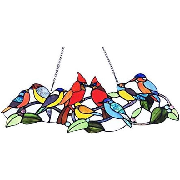 Rubina Tiffany-Style Animal 10" Height Stained Glass Window Panel, Multi-Colored$$Home Decor, Kitchen, & Other