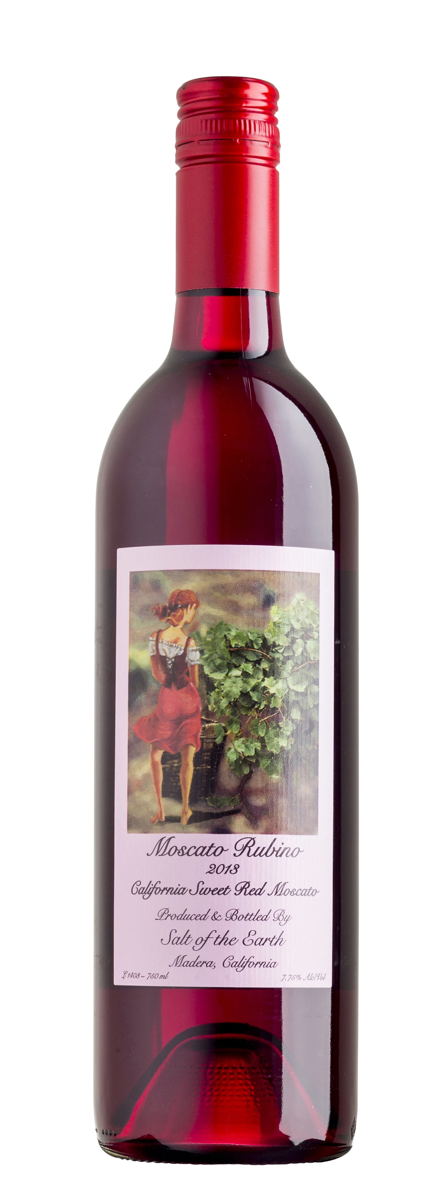 Rubino Moscato Sweet Red Wine, California, 7.5% ABV, 750ml Glass Bottle, 5-150ml Servings