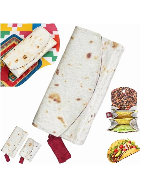 Burrito Wallet With Foil Bag, Funny Coin Tortilla Taco Purse, Gifts for Men and Women