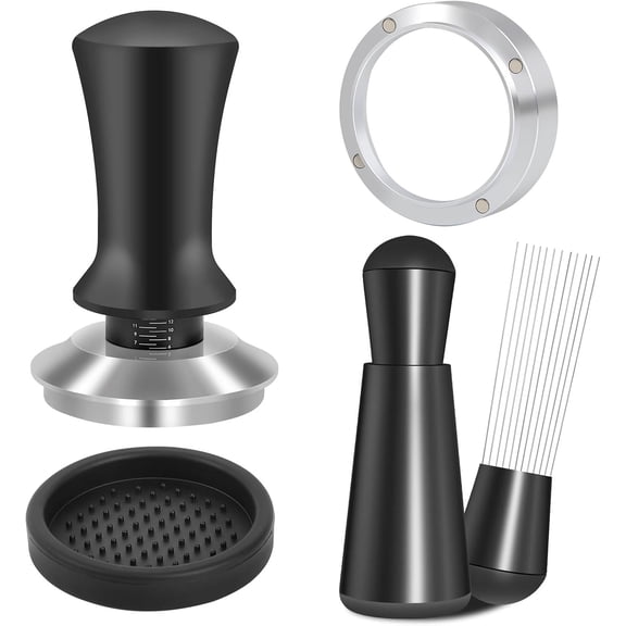 Rubinzhi Coffee Tampers, 51mm Espresso Accessories Kit, Spring-Loaded Tamper, WDT Tool, Dosing Funnel, for Coffee Machine and Portafilter
