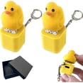 thumbnail image 1 of Rubinzhi Duck Quacking Keychain Sound Button Stress Relief Toy Fun Rechargeable Animal Sounds & Light for Anxiety 2pcs, 1 of 8