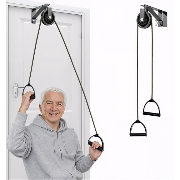 Rubinzhi Shoulder Pulley For Physical Therapy With Fixed Metal Bracket, Over Door Exercise Bands Resistance for Arms, Shoulder Rehab Equipment