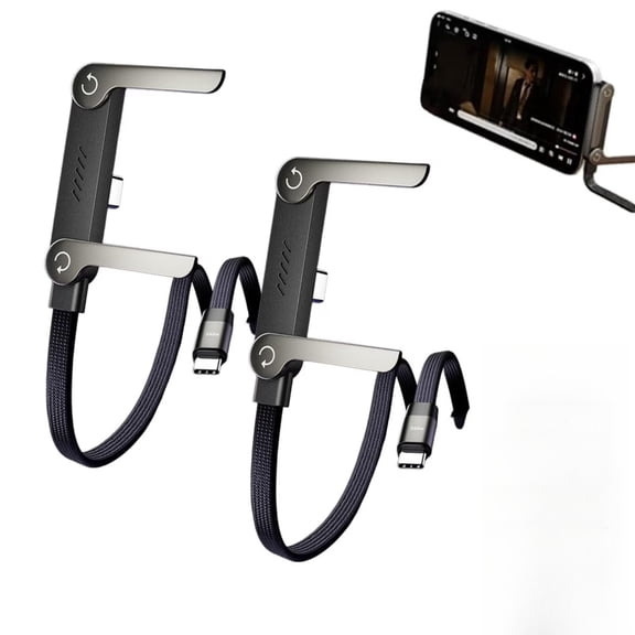 Rubinzhi Sideways Phone Charger 2-In-1 Invisible Holder Charger Cable 240w Stand Data Cordfor Smartphones Tablets