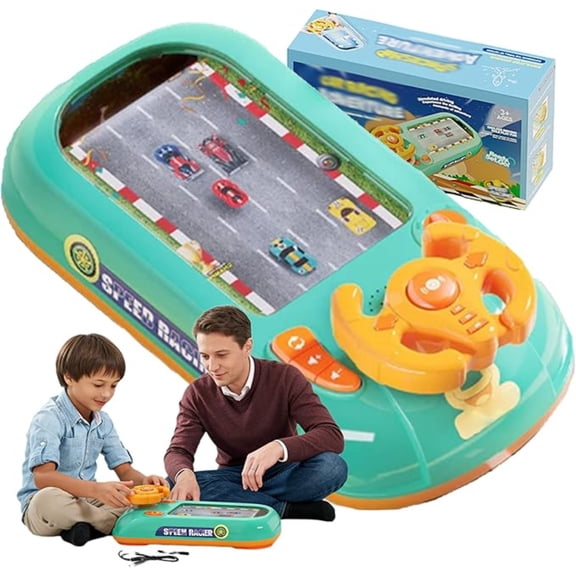 Rubinzhi Turborace Interactive Game Set With 200 Challenges, Racing Adventure Car Steering Wheel, Turbo Racing
