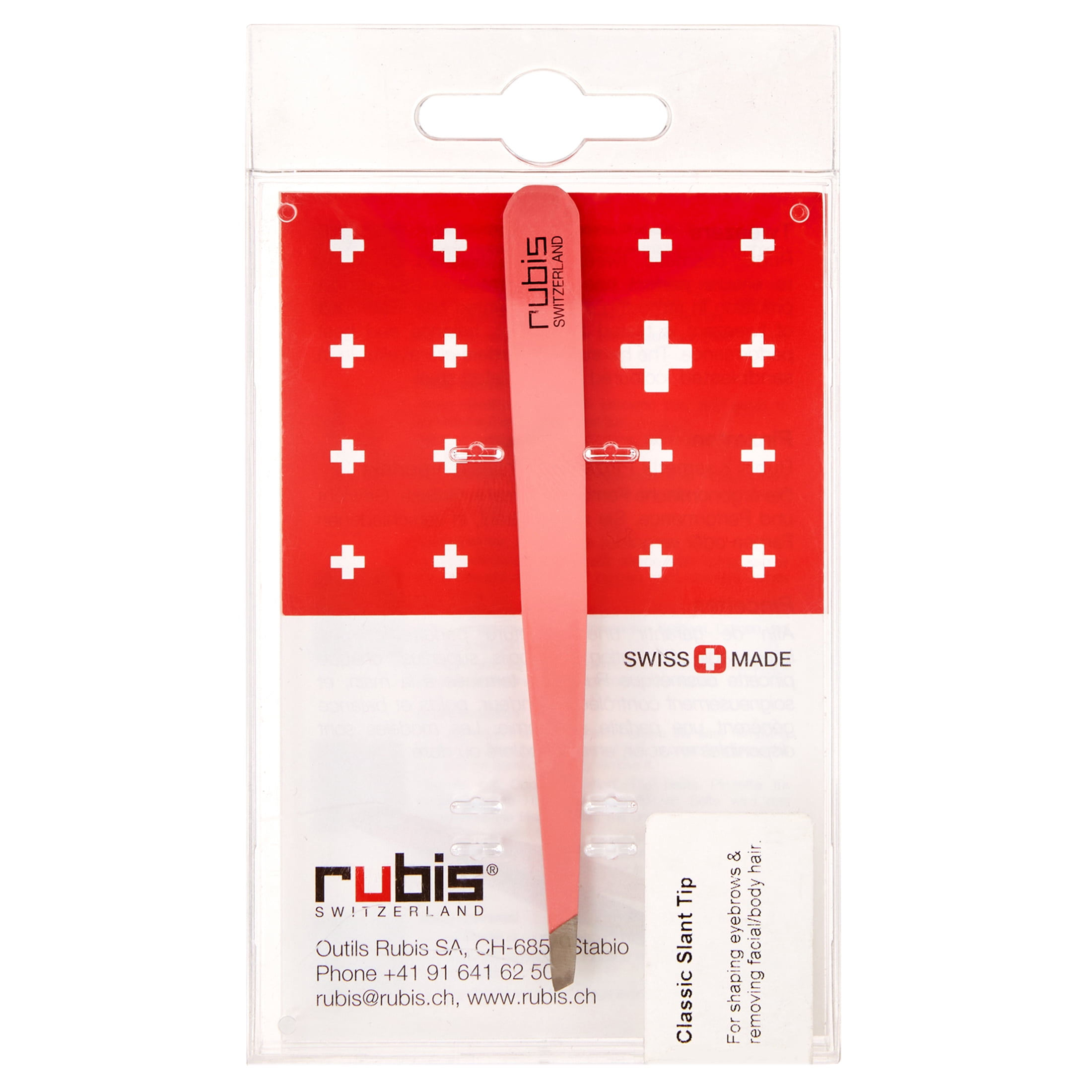 Rubis Classic Slanted Tip Tweezer, Pink