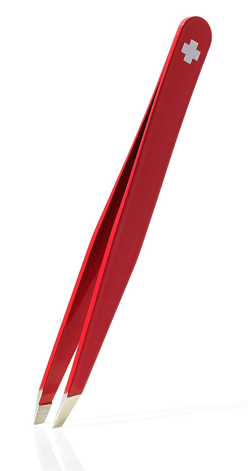Rubis Slanted Tip Tweezer, Red