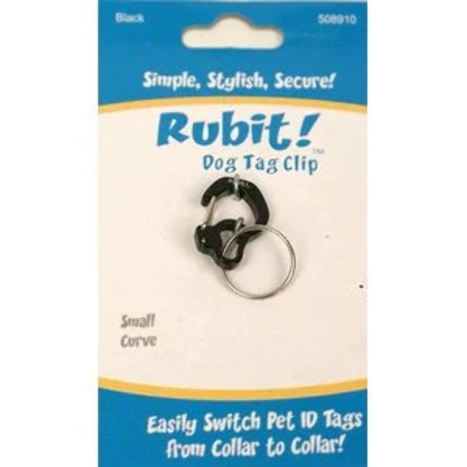 Rubit Small Curve Aluminum Dog Tag Clip - Black
