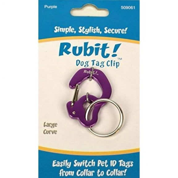 Rubit! Curve Shaped Dog Tag Clip Purple Large