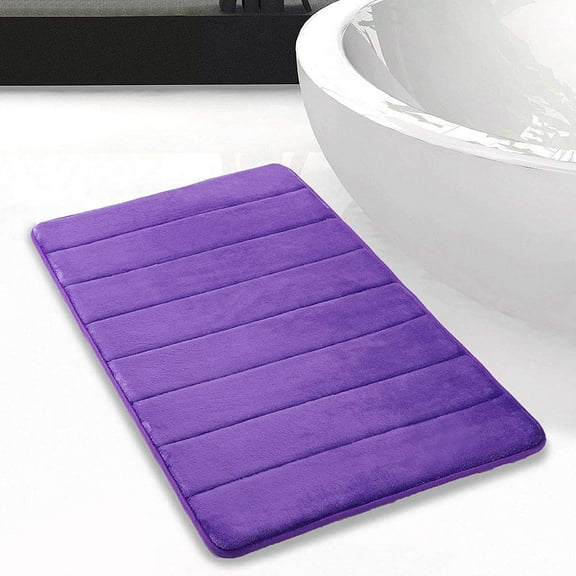 Rubrum Rosa Thick Soft Absorbent Non-Slip Bath Rugs Purple Polyester Bath Rugs, 2 Count