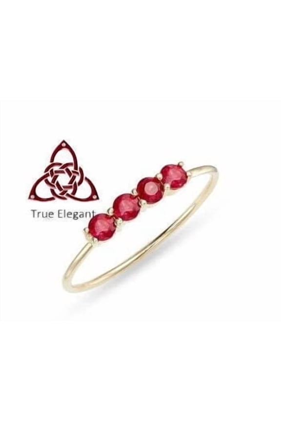Ruby Red Gemstone Promise Ring, 925 Silver