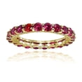 thumbnail image 1 of Ruby 3mm Round-Cut Stacking Eternity Band Ring 925 Sterling Silver Yellow Gold Plated Gemstone Jewelry For Women Gift By KIRAN FINE JEWELS, 1 of 5