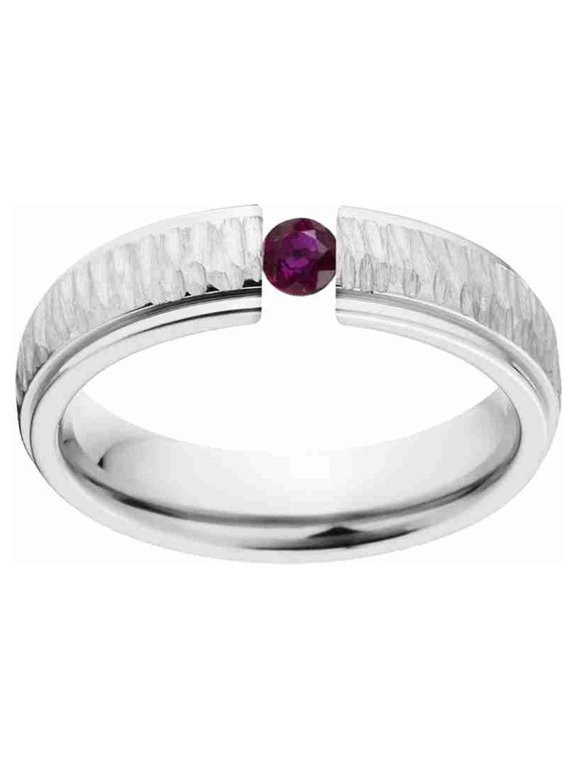 Ruby 5mm Stainless Steel Custom Tension Set Ring