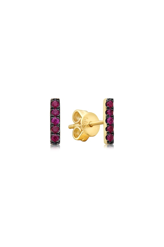 Ruby Bar Stud Earring