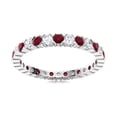 thumbnail image 1 of Ruby Bezel-Set Round 2 mm Stackable Eternity Band Ring 925 Sterling Silver Gemstone Jewelry For Women Gift By KIRAN FINE JEWELS, 1 of 1