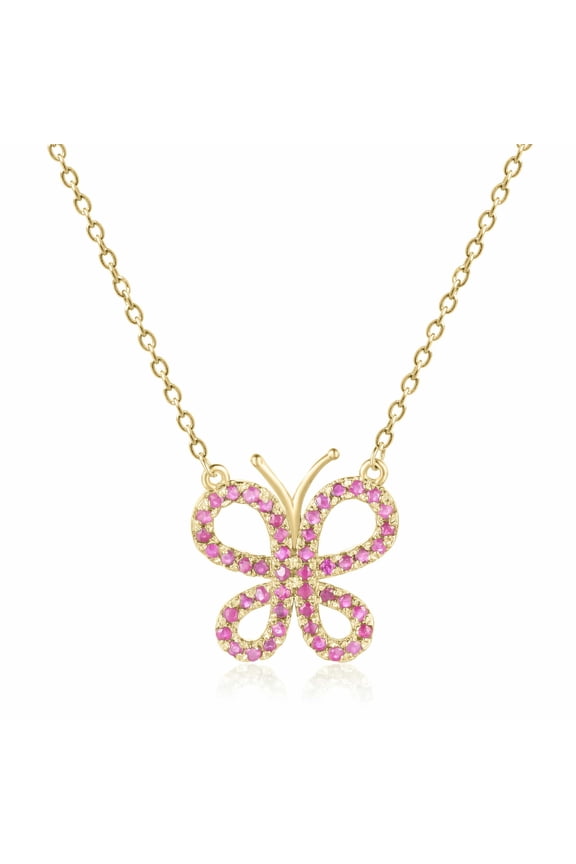 Ruby Butterfly Necklace