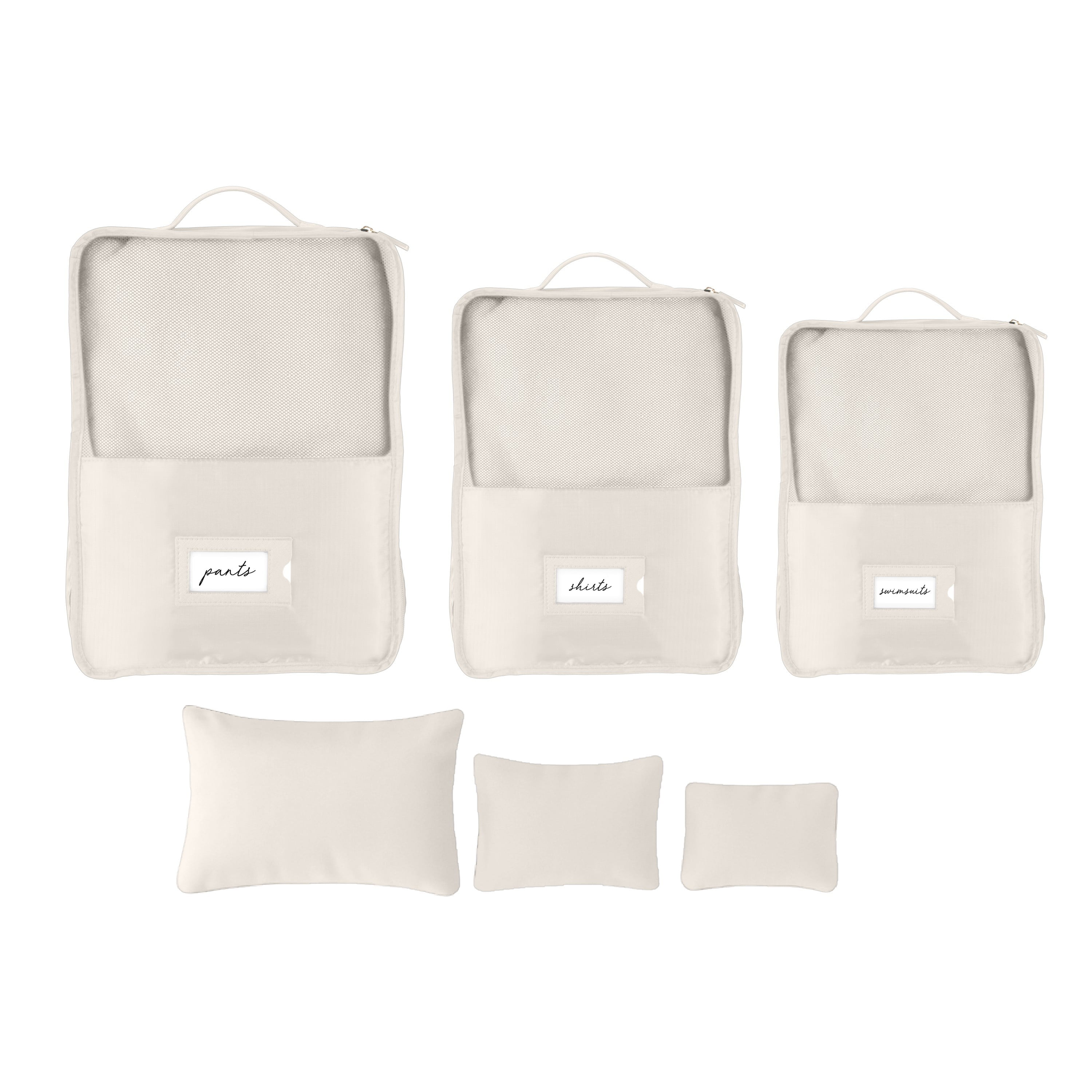 Ruby + Cash 6 Piece Deluxe Packing Cube Set in Cashmere