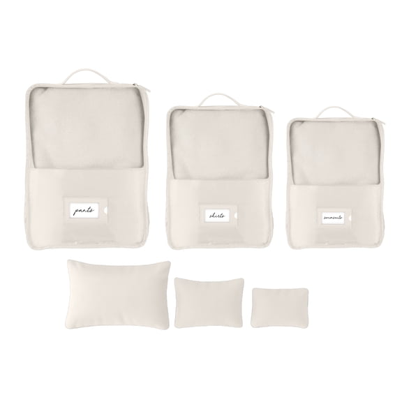 Ruby + Cash 6 Piece Deluxe Packing Cube Set in Cashmere