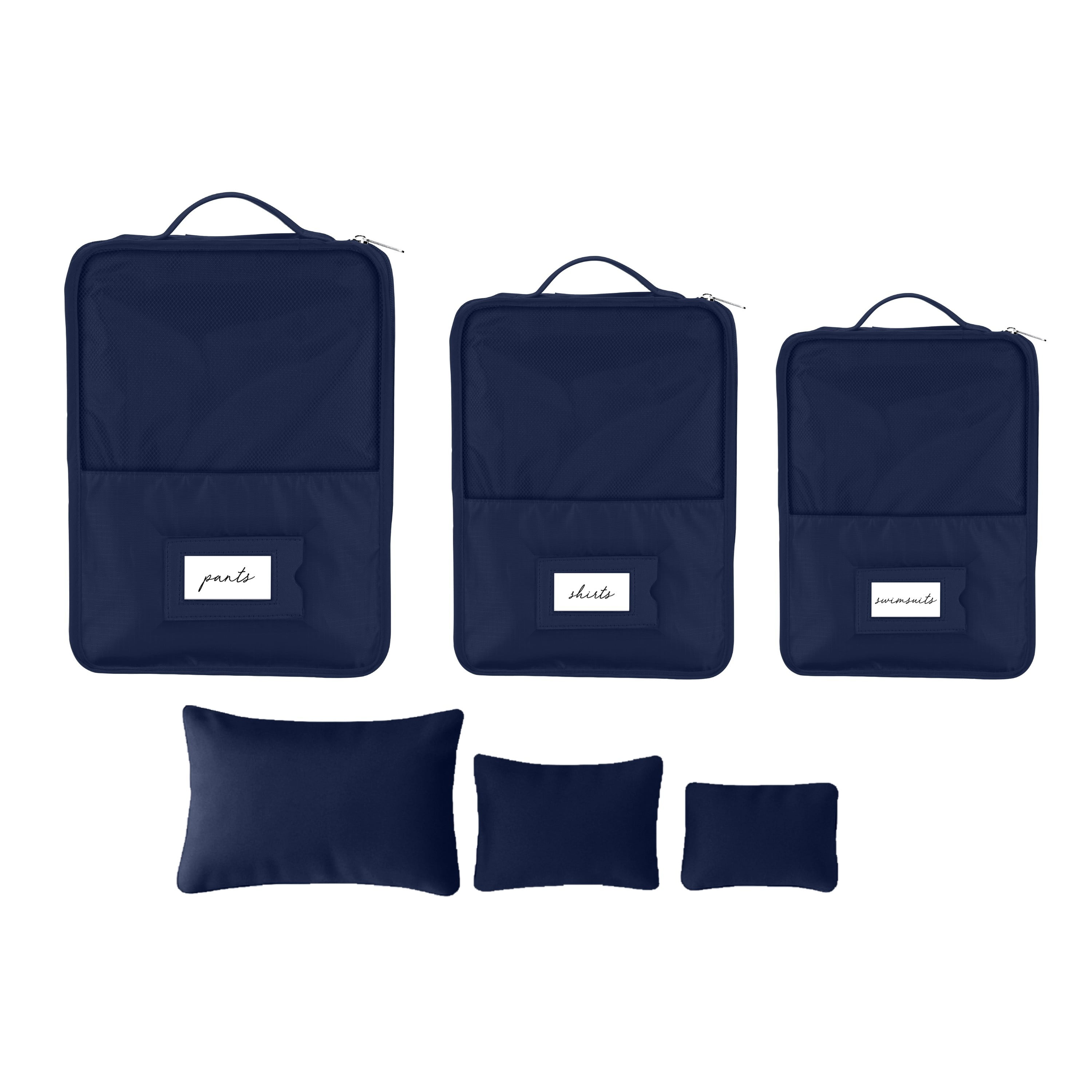 Ruby + Cash 6 Piece Deluxe Packing Cube Set in Midnight