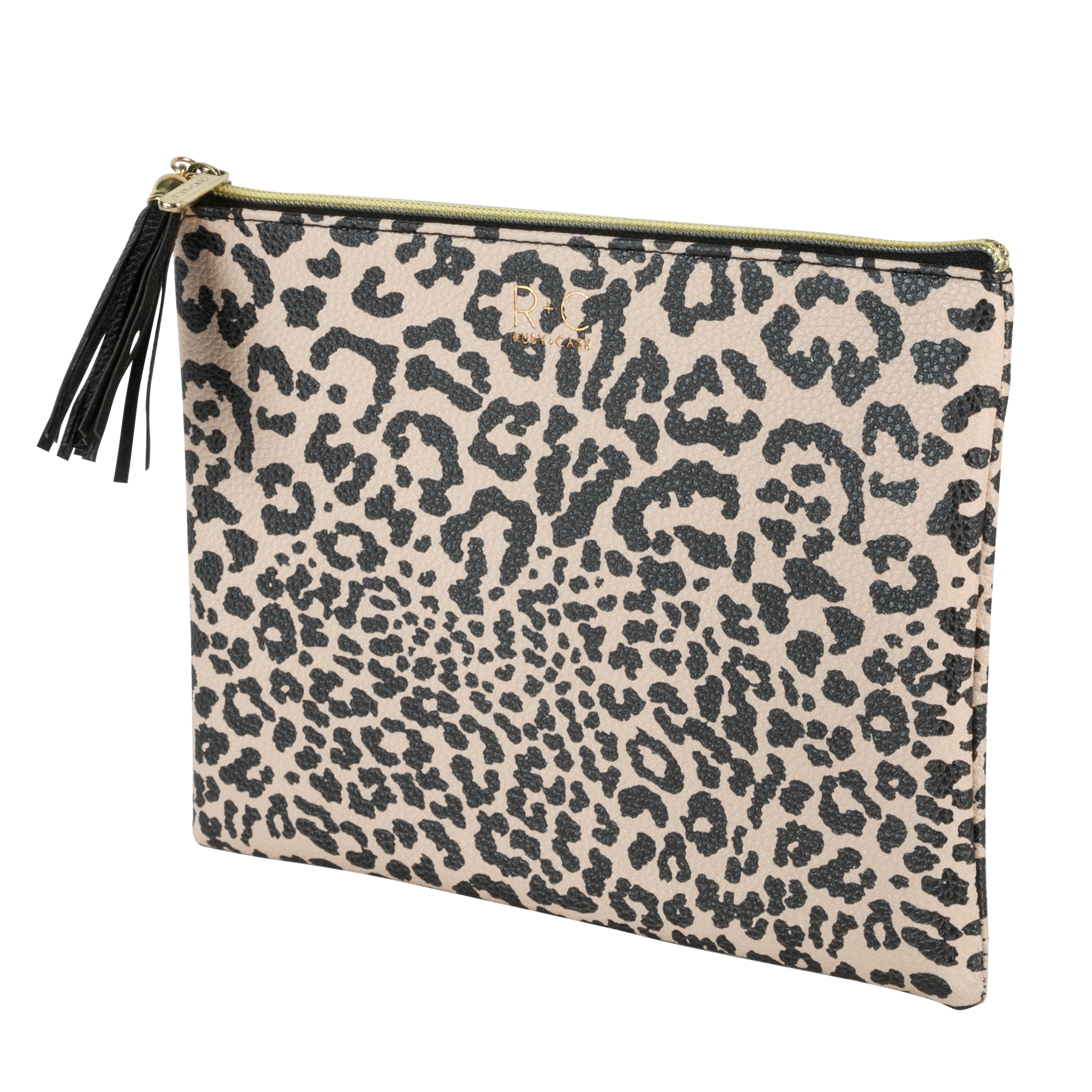 Ruby+Cash Makeup Bag Cosmetic Pouch with Tassel, Leopard Print, Nude -  Walmart.com
