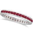 thumbnail image 1 of Ruby Channel Set Stackable Ring Eternity Band 14k White Gold (1.04ct), 1 of 2