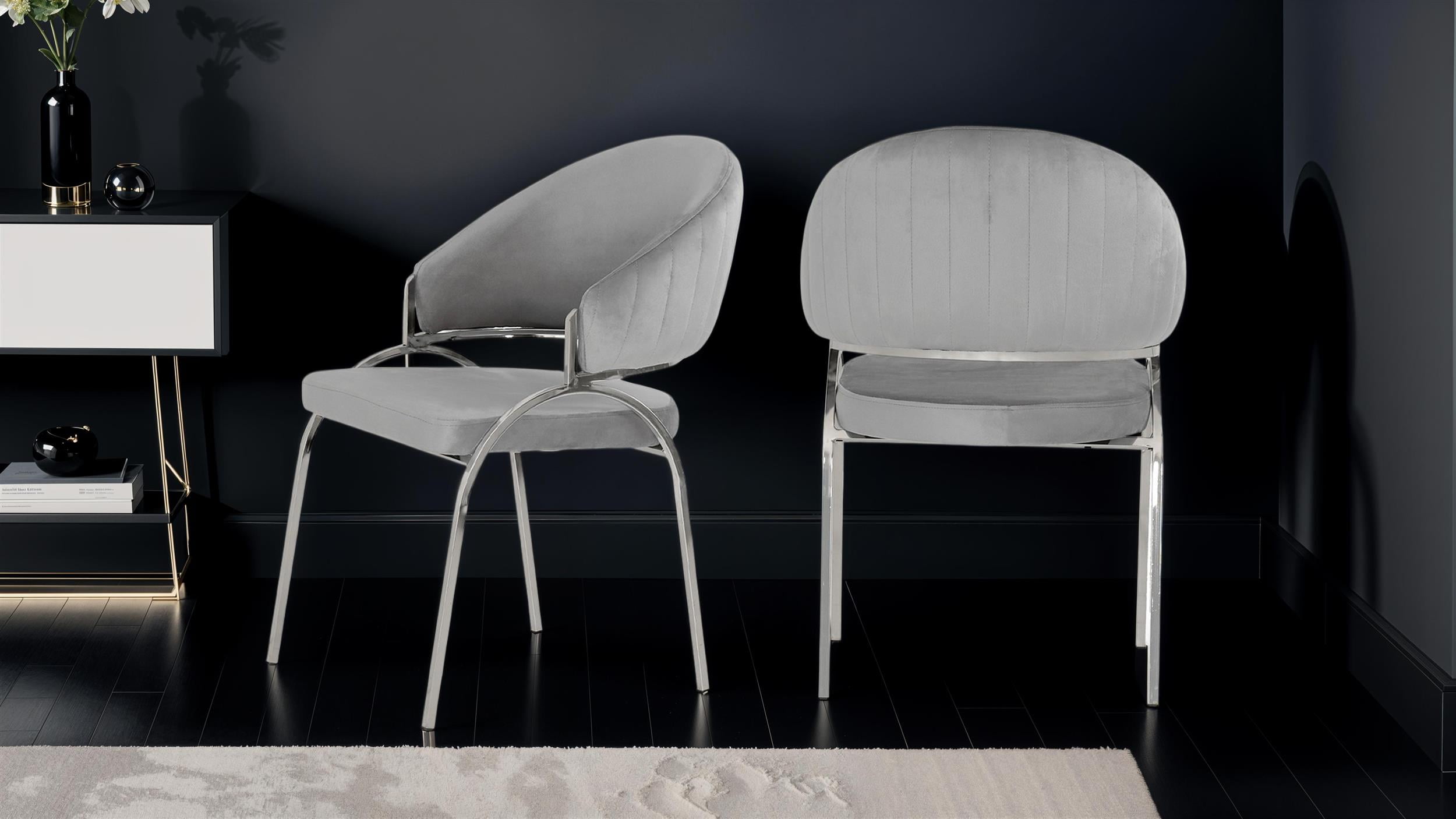 Ruby Contemporary style chair made with Metal and Steel Legs in Gray — free download
