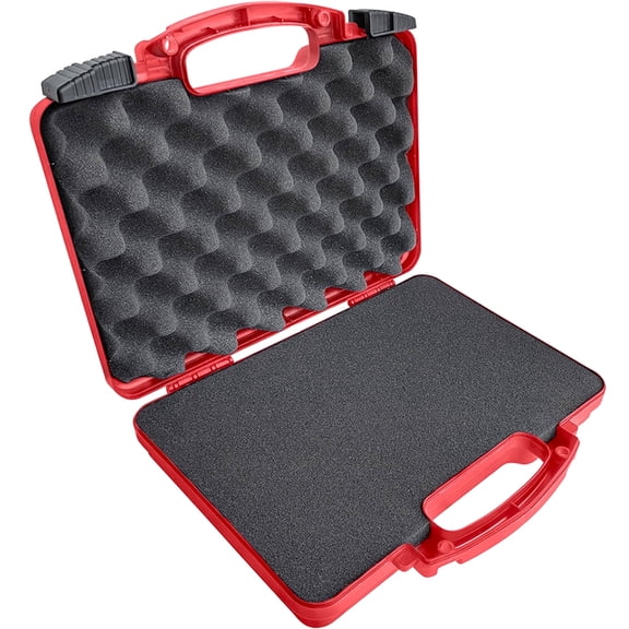 12" Hard Rifle Case with Pick and Pluck Foam - Waterproof TSA Approved Gun Storage - Red