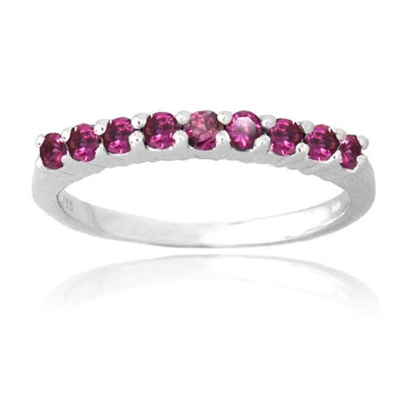 Ruby Delicate Eternity Wedding Band Ring 925 Sterling Silver Gemstone Jewelry For Women Gift By KIRAN FINE JEWELS